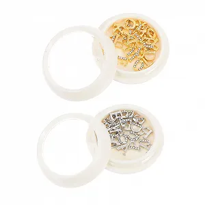 Металлические буквы для ногтей FRCOLOR, 2 коробки, украшения для ногтей, декор для ногтей с буквами со стразами, буква A, изготовлены из сплава металла цинка, 3D заколка для волос, лак для ногтей - Фото 1