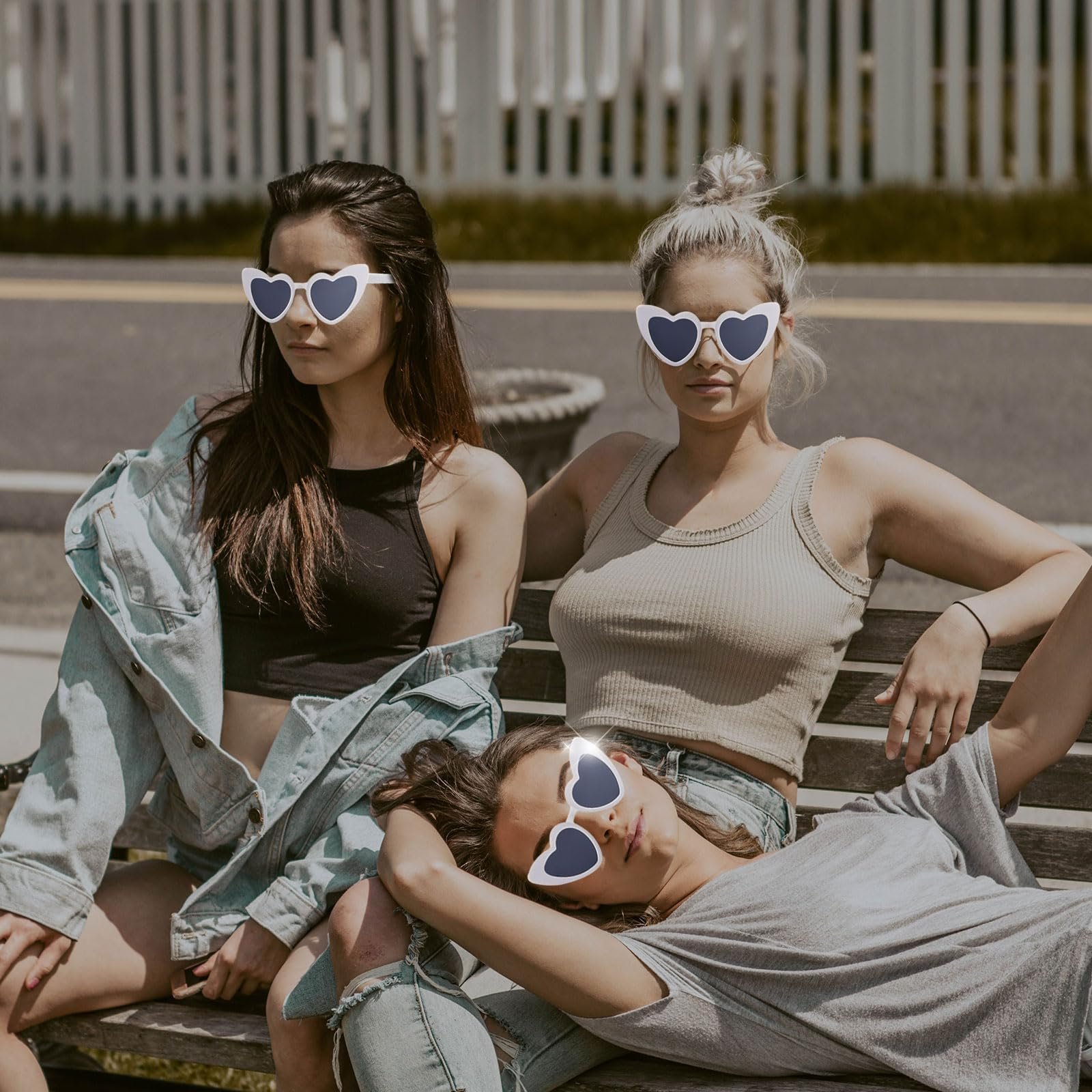 Сонцезахисні окуляри у формі серця (8 шт.) Білий, фото №5