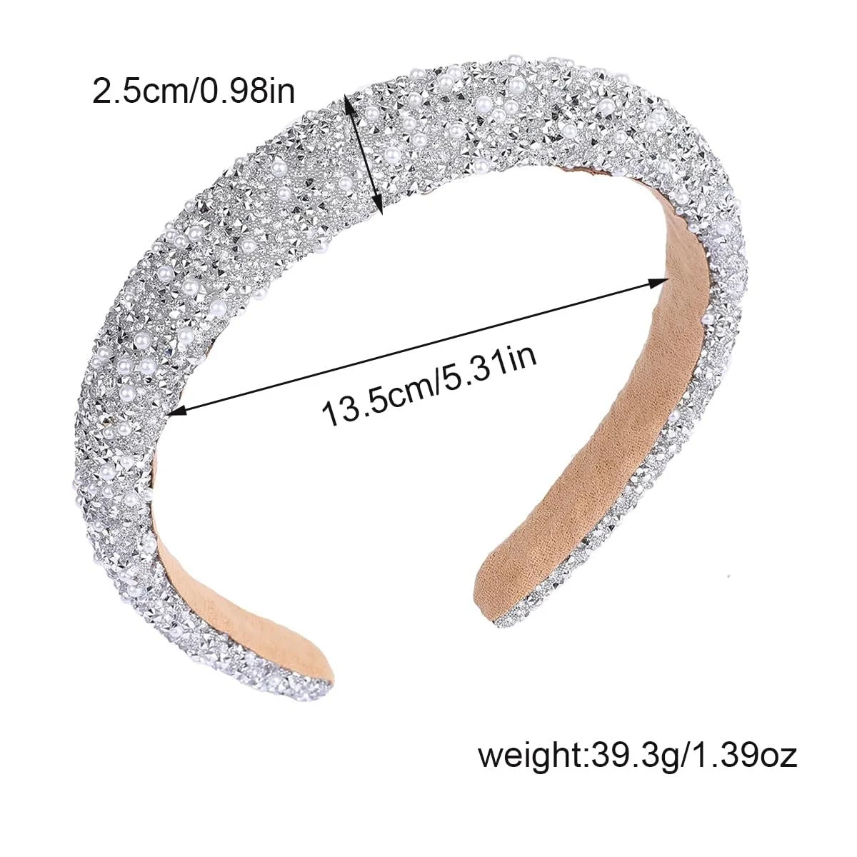 Обруч для волосся зі стразами, кришталевий, фото №4 Обруч для волосся зі стразами, кришталевий, фото №4