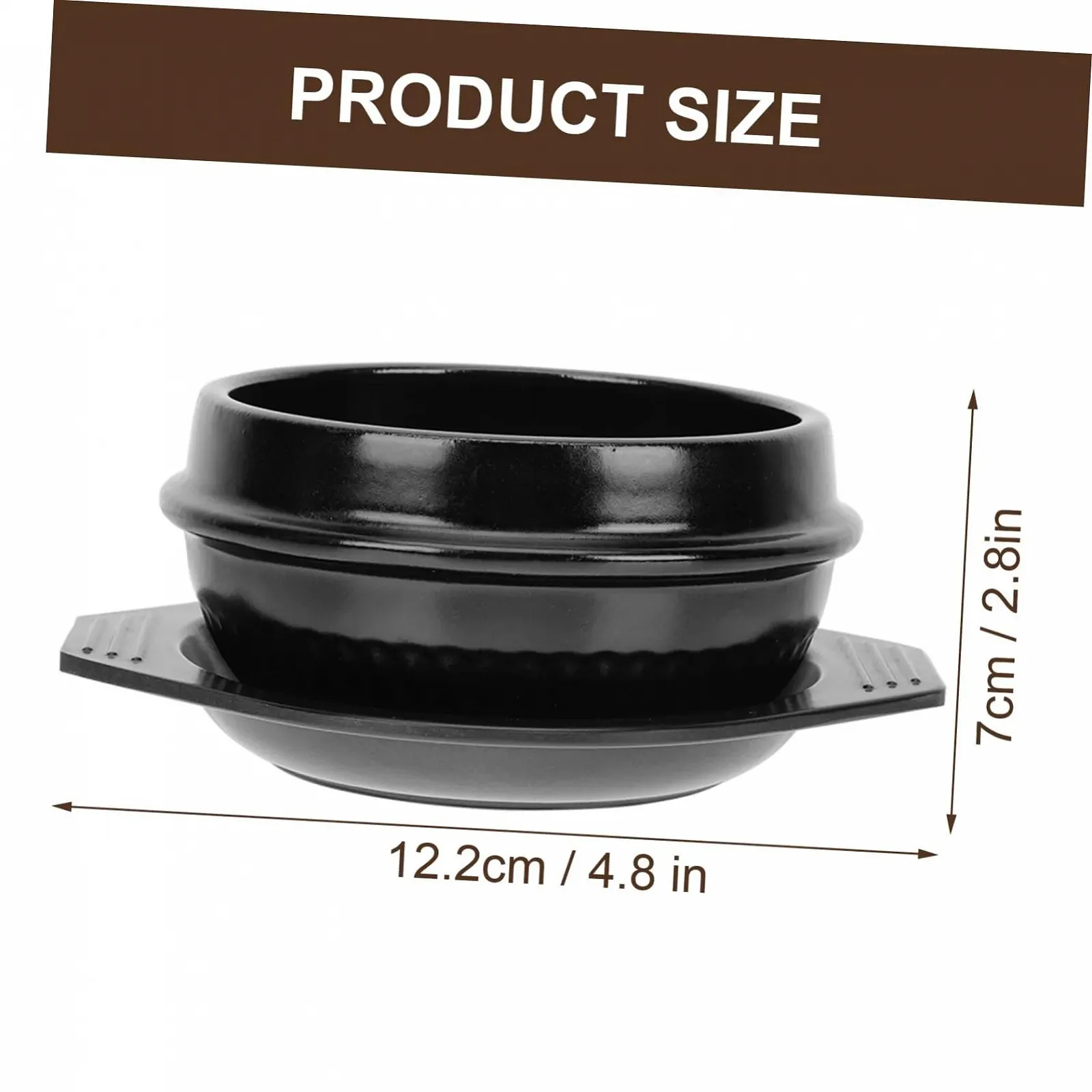 Кастрюля для бибимбапа керамическая термостойкая с подносом и ложкой, фото №2