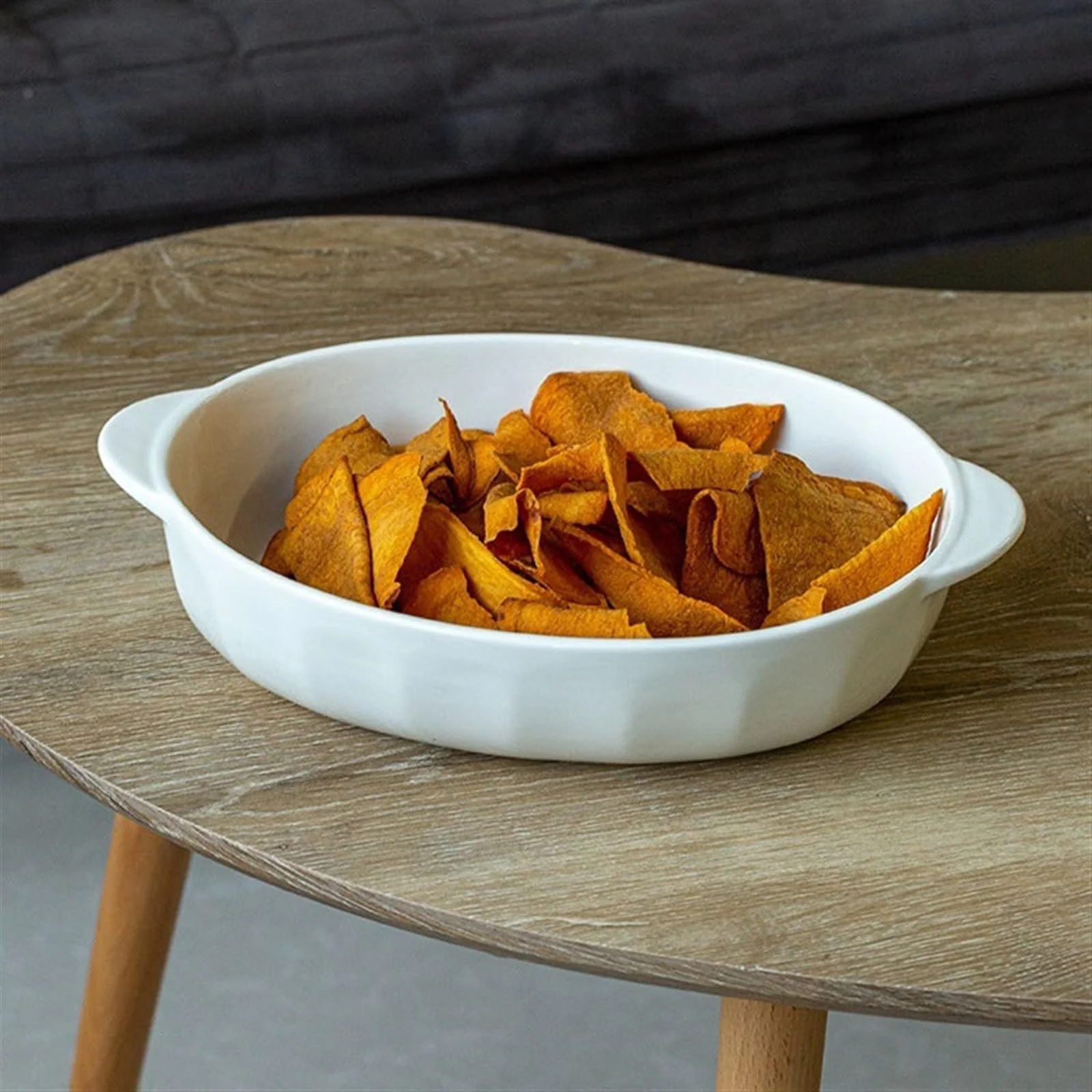 Форма для запекания керамическая овальная с подглазурной росписью большая, фото №7