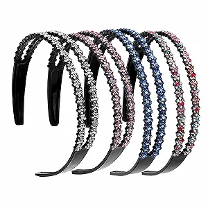 Обруч для волос Модный, Набор из 4-х, со стразами - Фото 1