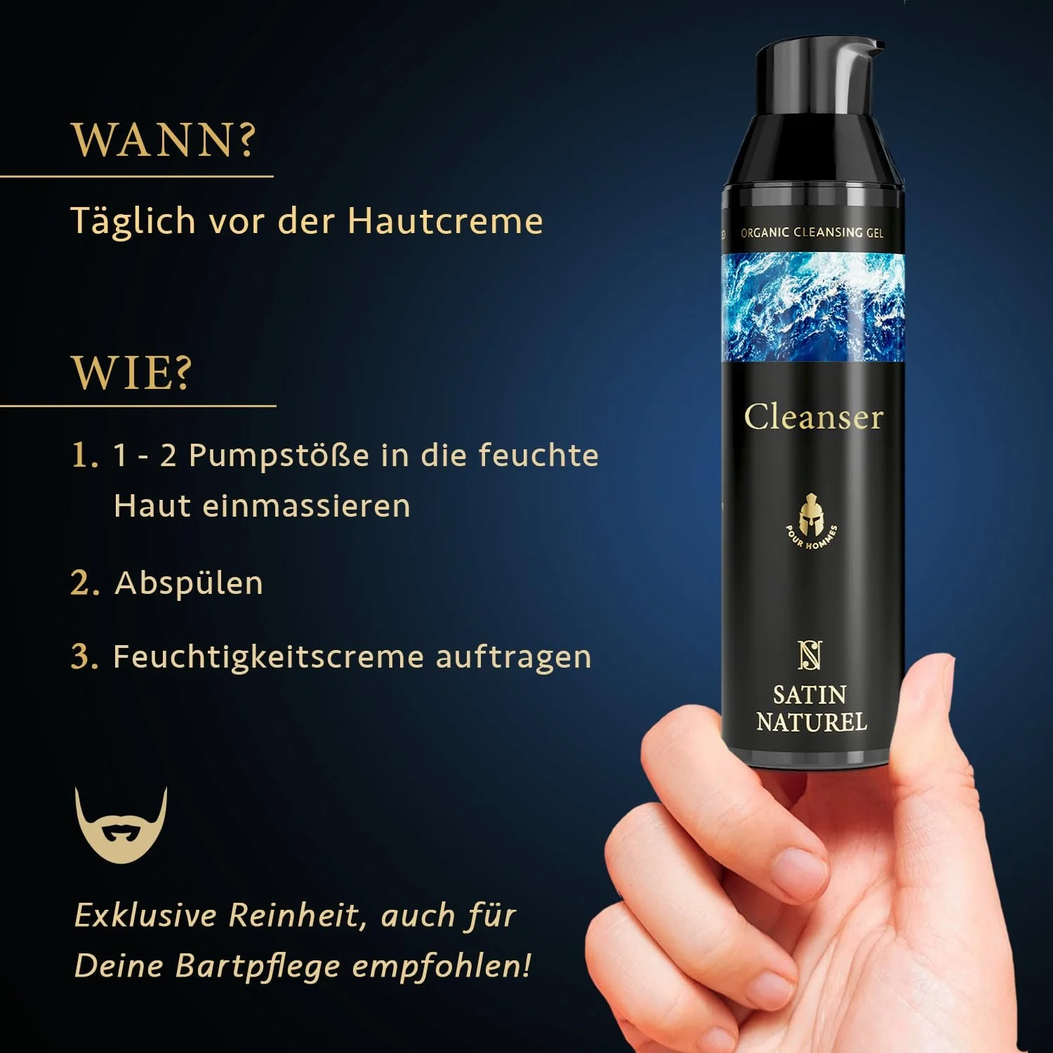 Органічний Засіб для Вмивання для Чоловіків Satin Naturel Aloe Vera & Hops 75 мл, фото №4