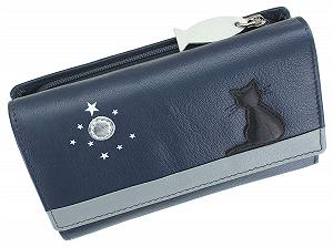 Кожаный кошелек Mala Leather Midnight Collection RFID Blocked 3495_35, темно-синий - Фото 1