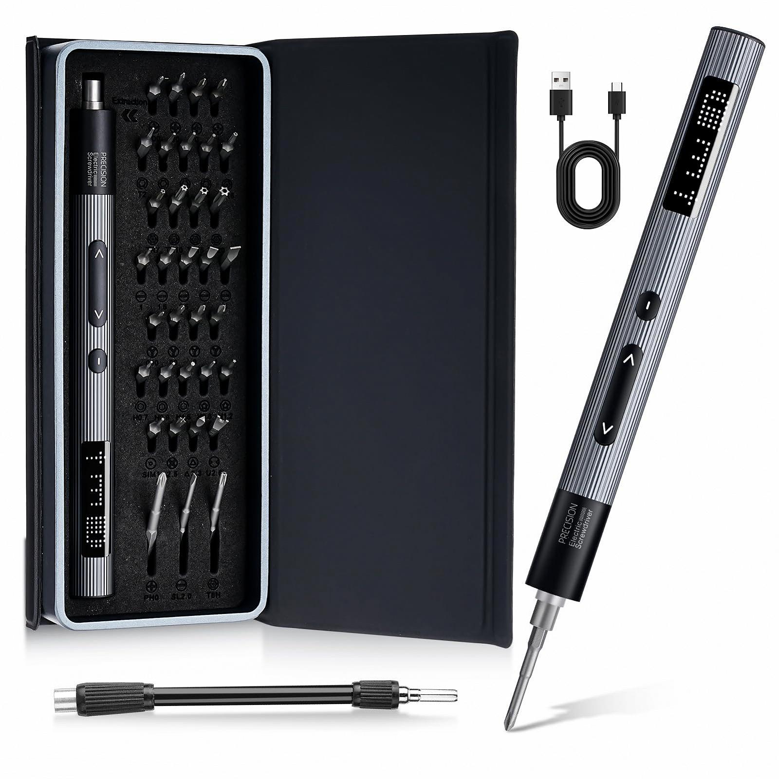 Набір міні-електричних викруток Soleilwear 38 в 1 3 передачі крутного моменту для ремонту телефону, ноутбука, камери, годинників, фото №1