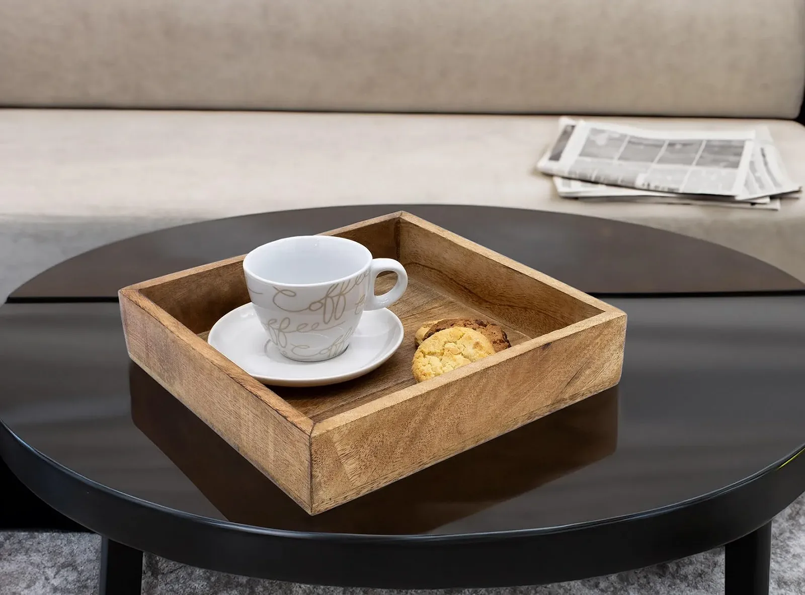 Піднос Mango Квадратний 25 см Дерев'яний Натуральний, фото №4