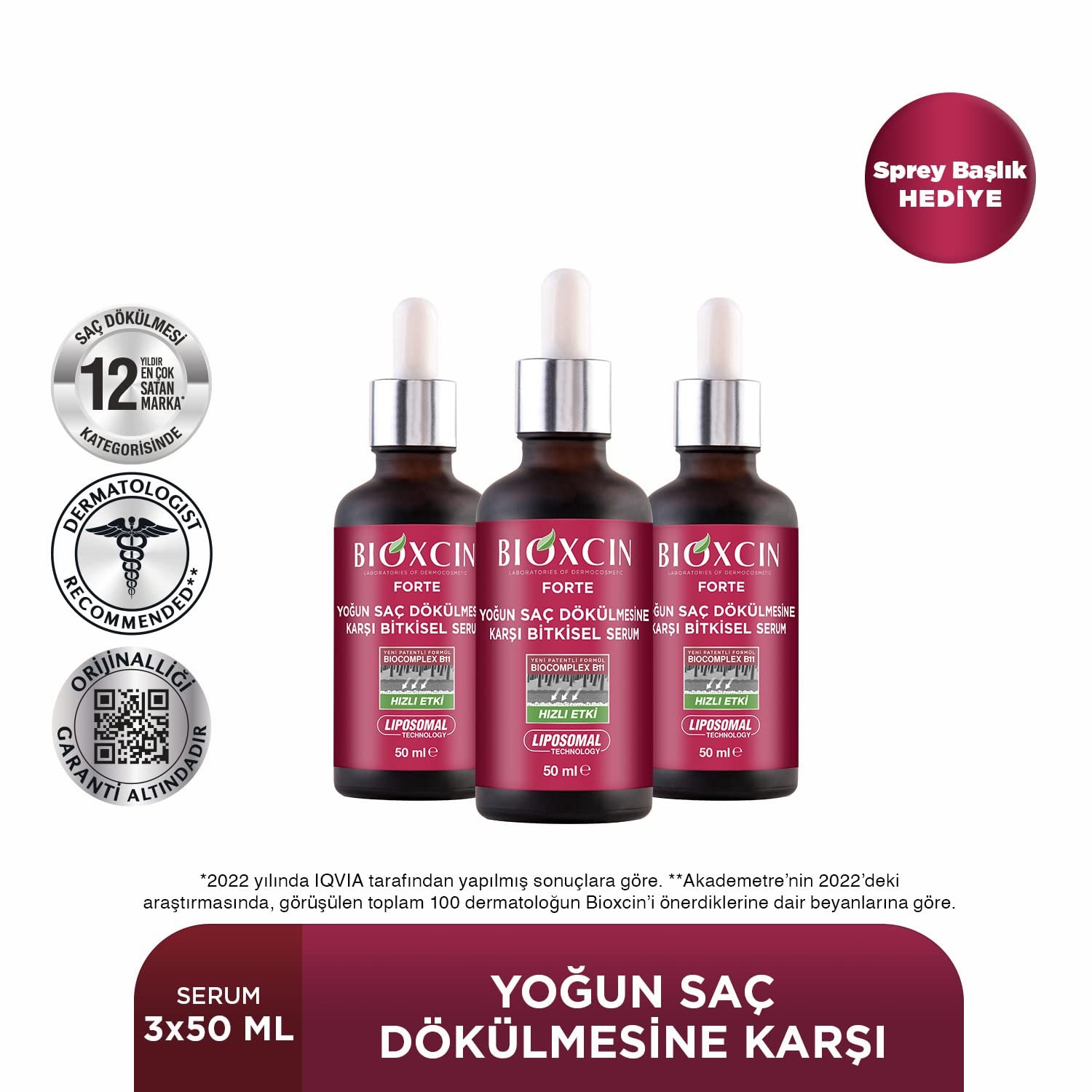 Сыворотка Bioxcin Forte Vegetable / Против сильного выпадения волос / BioComplex B11 / 3 x 50 мл, фото №10