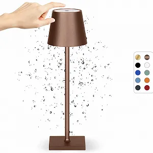 Настільна лампа LED для читання та робочого столу бездротова акумуляторна бронза - Фото 1