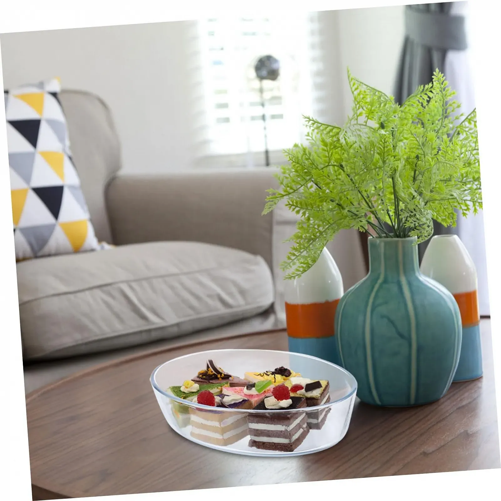 Противень для запекания термостойкий из закаленного стекла для микроволновой печи и посудомоечной машины, фото №4