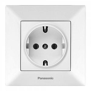 Розетка Panasonic Arkedia Slim з заземленням біла - Фото 1