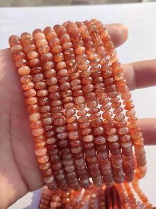 Бусины из натурального солнечного камня, граненые рондели, 6-6.5 мм, нить длиной 25 см ожерелья, браслета synthetic.ua - Фото 1