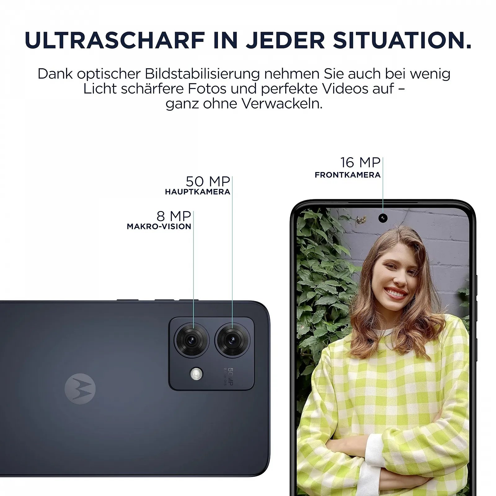 Смартфон Motorola Moto g84 5G 8/256 ГБ Midnight Blue (із чохлом та адаптером), фото №4