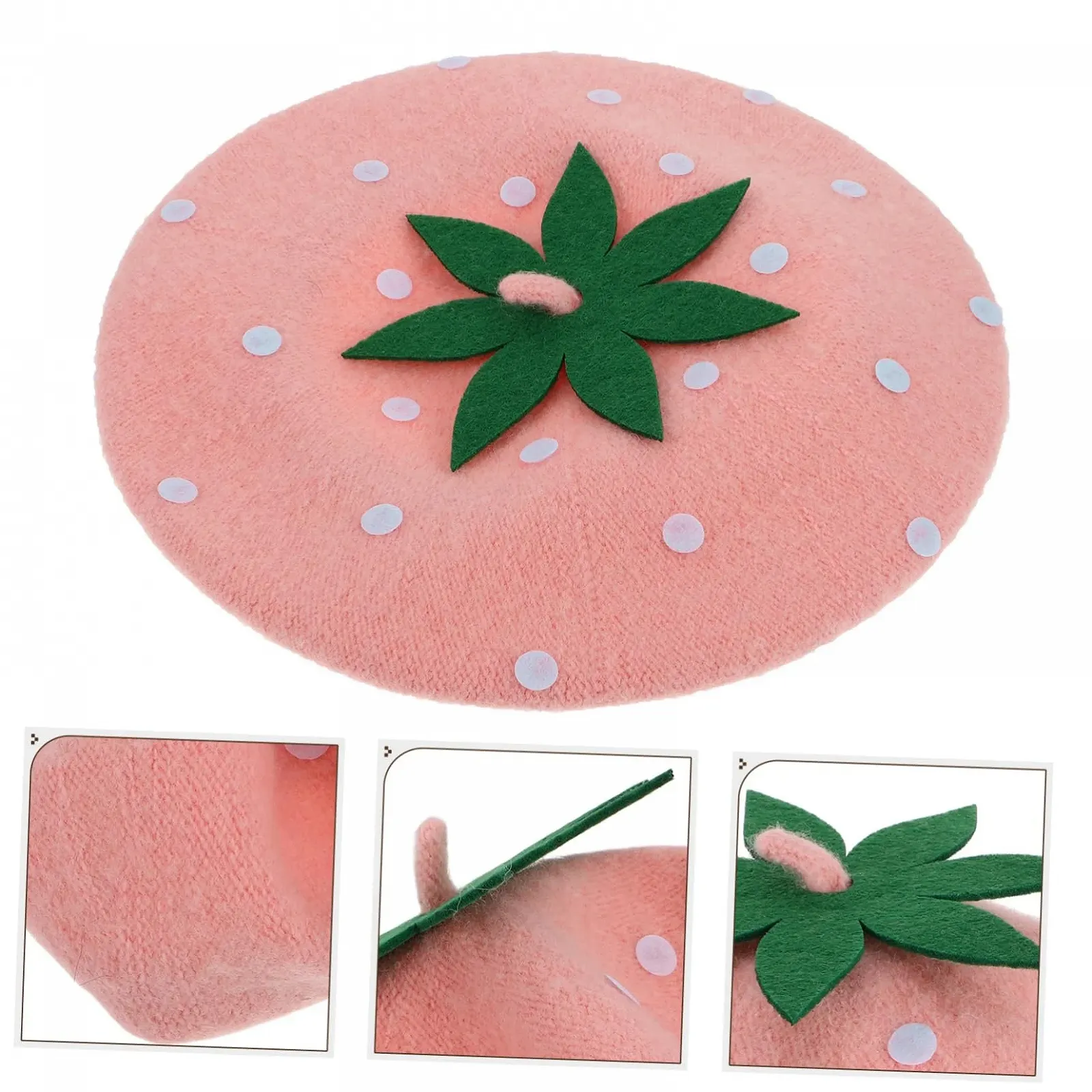 Берет для девочек, детский, милый, шерстяной, с кроличьими ушками, фото №8 Берет для девочек, детский, милый, шерстяной, с кроличьими ушками, фото №8