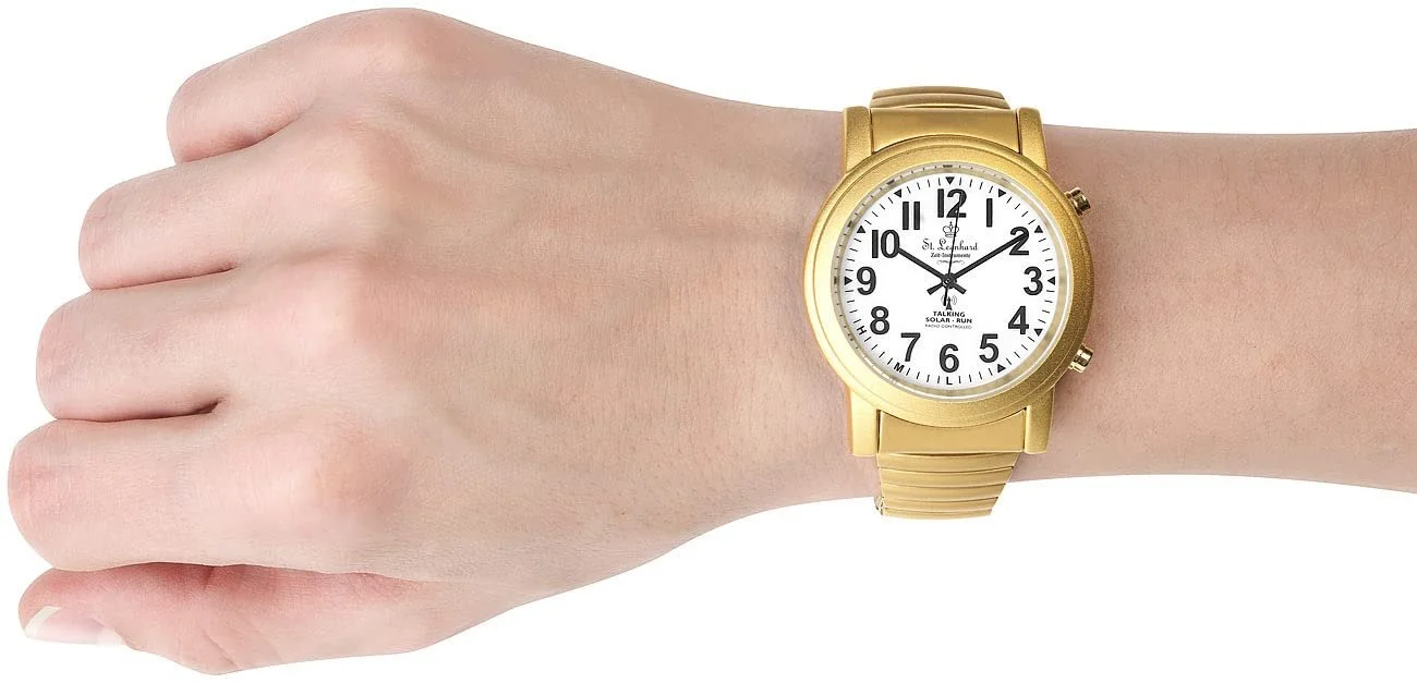 Говорячий годинник St. Leonhard для літніх людей: Говоряче радіо та сонячний годинник для літніх людей, позолочений, фото №3