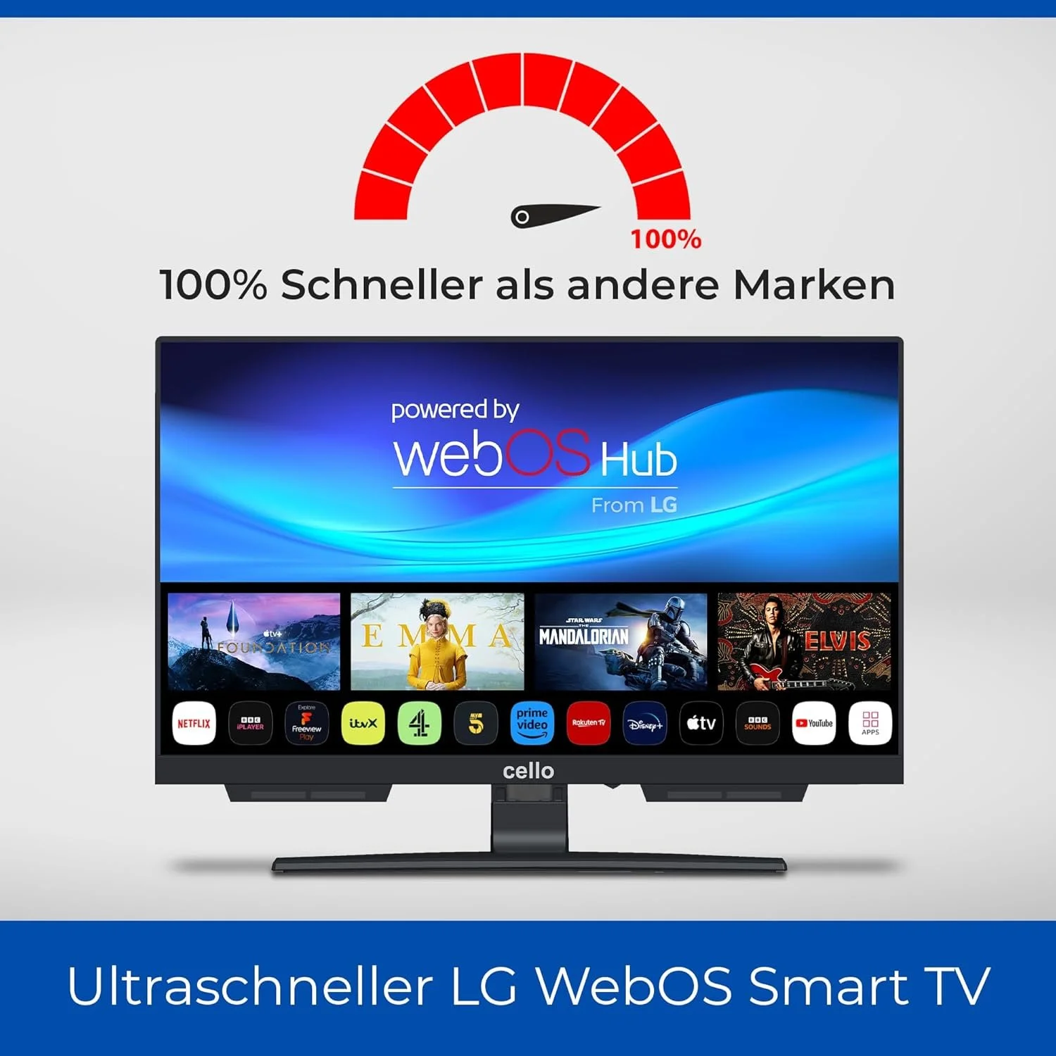 Телевізор 22" Cello C2224WSH / Full HD / 60 Гц / LED / Smart TV / Wi-Fi / Bluetooth / T2, фото №8