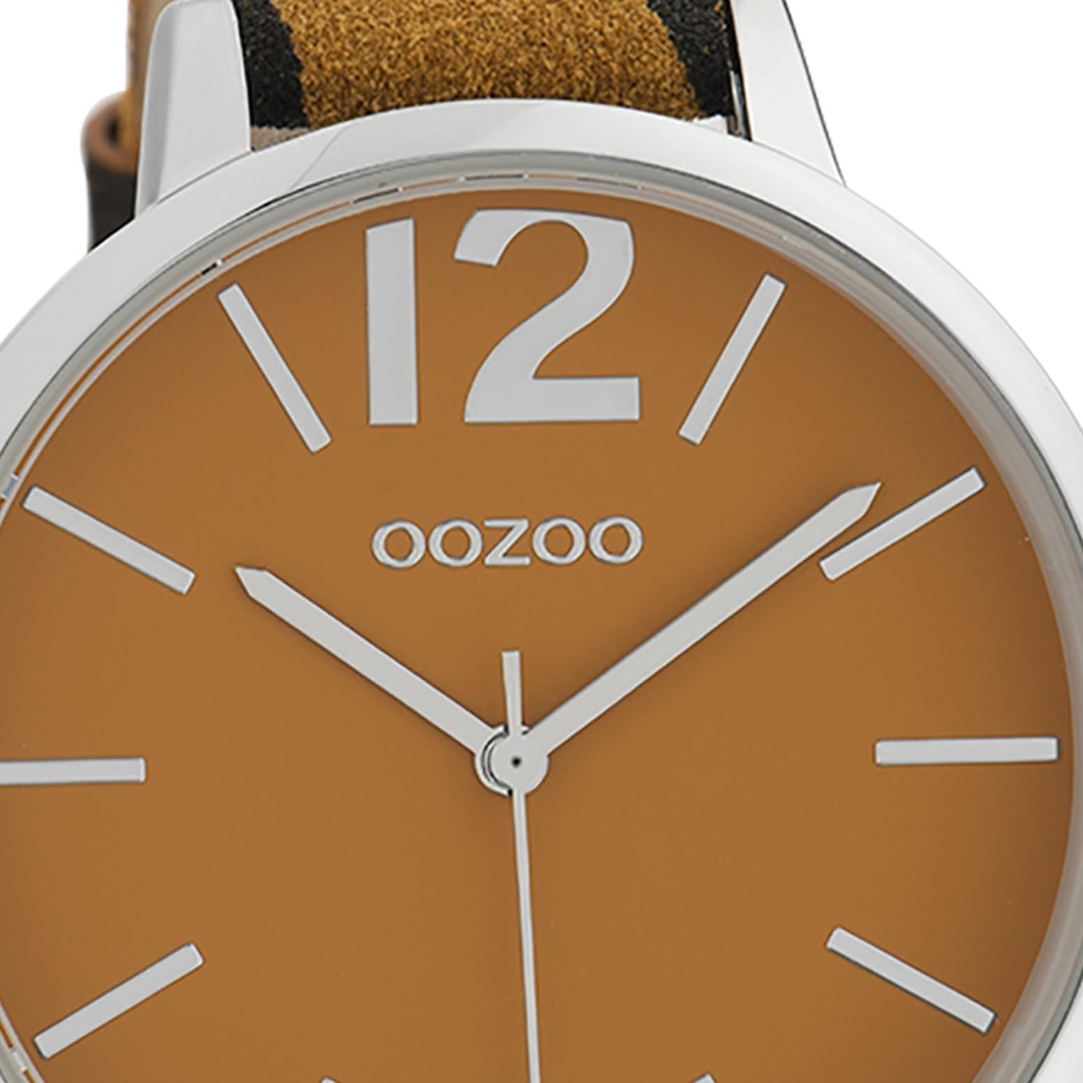 Женские часы Oozoo C10202 Кожаный ремешок под зебру, принт животное, цвета Африки 43 мм Коричневый, Серебристо-темно-желтый, Ремешок., фото №2 Женские часы Oozoo C10202 Кожаный ремешок под зебру, принт животное, цвета Африки 43 мм Коричневый, Серебристо-темно-желтый, Ремешок., фото №2