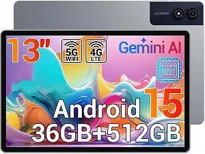 Планшет 13" 2K MAXLEGEN M196 12+24/512Gb 4G 2-SIM 8 ядер Android 15 9580 mAh Черный - Фото 1