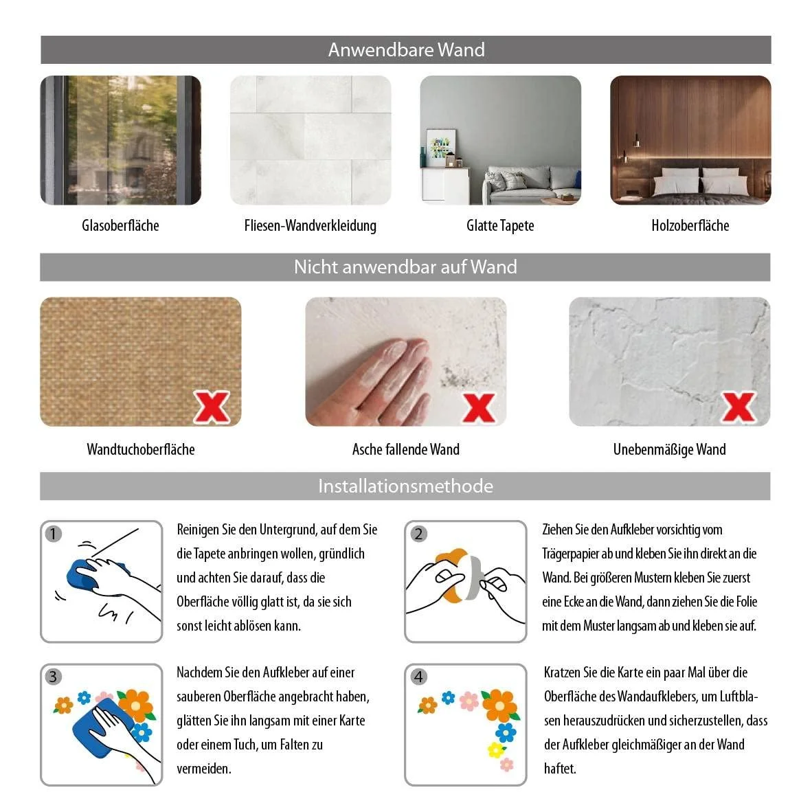 Наклейка на стіну 3D Effect Vase Green Plants 40 x 40 см 4 шт., фото №6 Наклейка на стіну 3D Effect Vase Green Plants 40 x 40 см 4 шт., фото №6