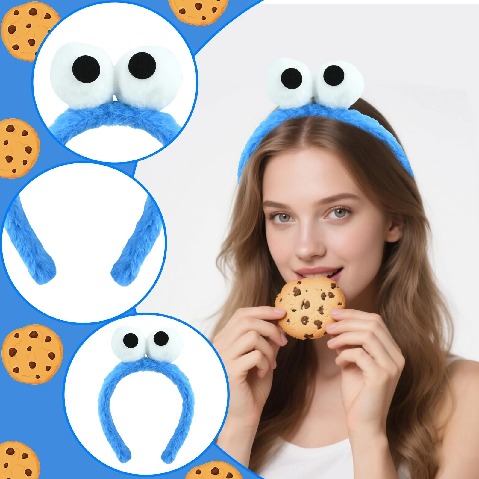 Обруч для волосся Cookie Monster, Хелловін, для жінок, фото №3