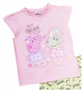 Пижама Peppa Pig Для девочек Шорты Лучшие друзья цена на synthetic.ua - Фото 1 Пижама Peppa Pig Для девочек Шорты Лучшие друзья synthetic.ua - Фото 1