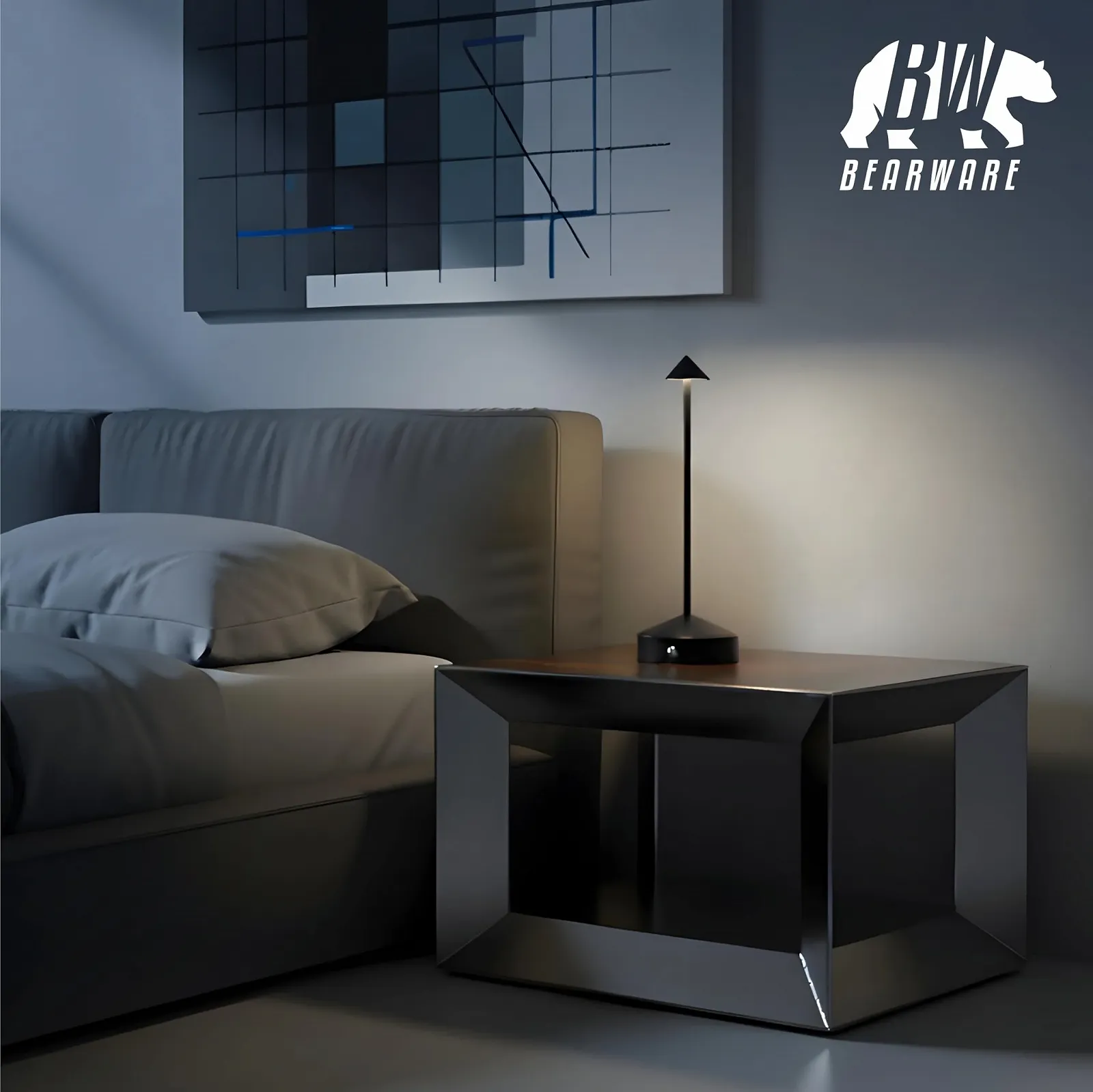 Настольная лампа CSL LED Беспроводная Диммируемая 3 цвета Акумуляторная USB-C Черная, фото №7