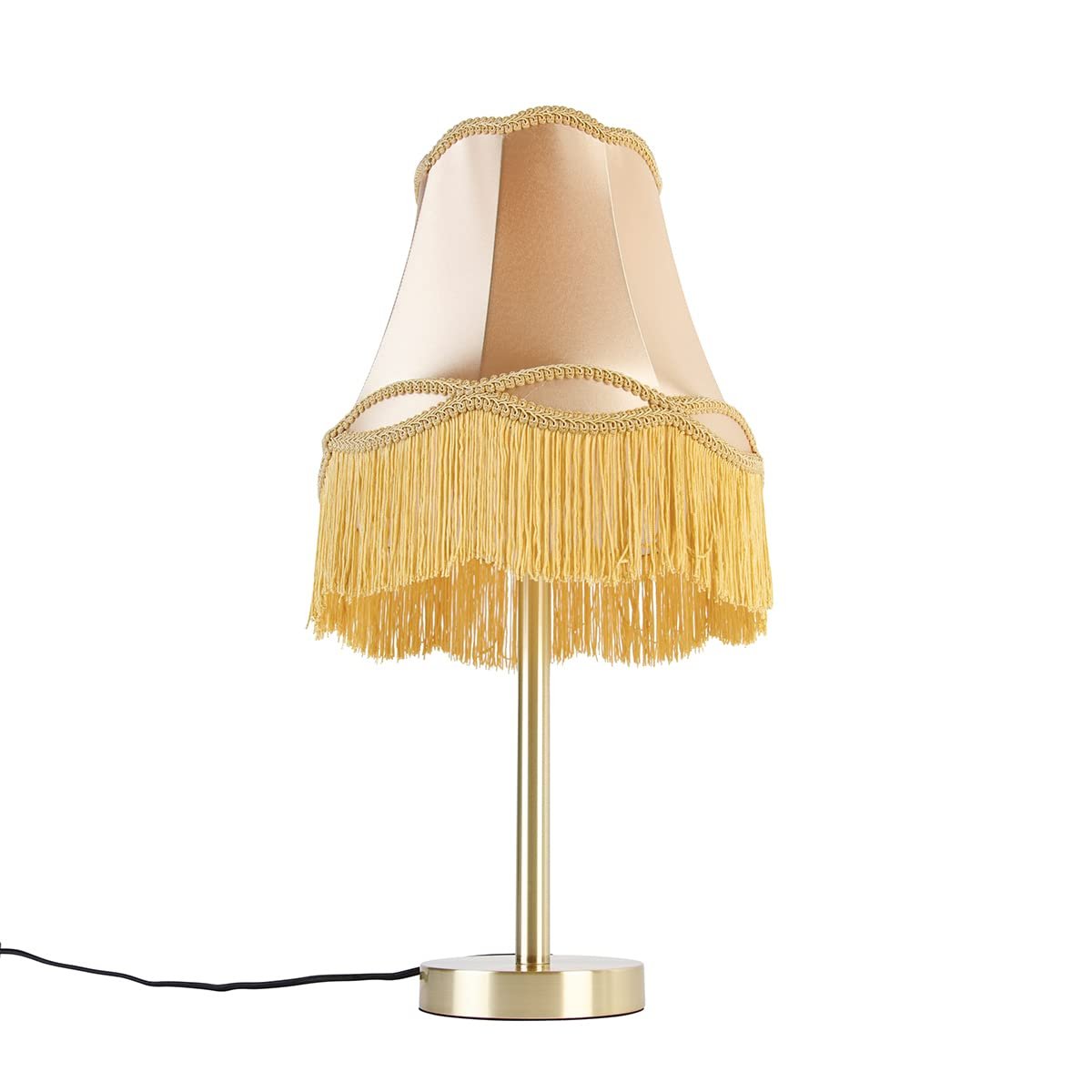 Настільна лампа Qazqa Simplo Classic Antique Granny Shade E27 30 см Золотиста, фото №4