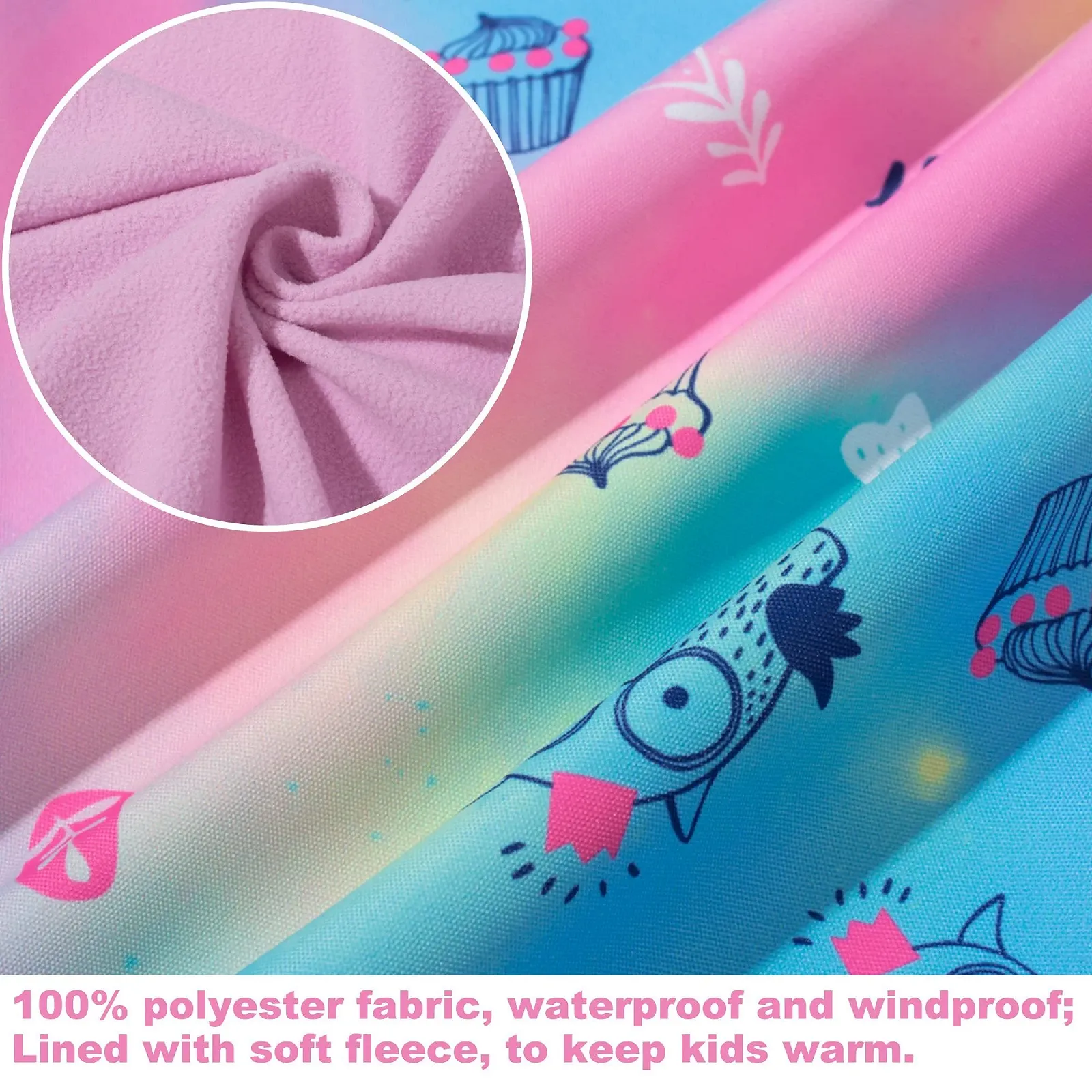 Куртка дощова для дівчат з капюшоном, водонепроникна, софтшел, перехідна, вітрозахисна, фото №7