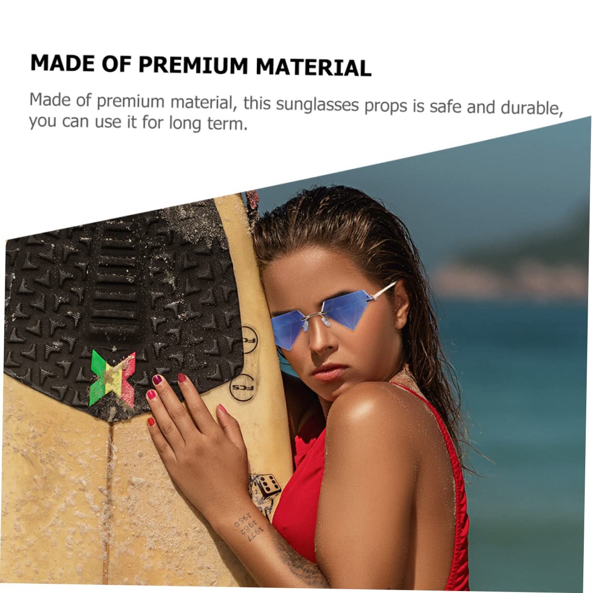 Солнцезащитные очки Форма бриллианта Без оправы Для вечеринок LIFKOME, фото №6