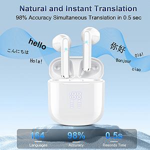 Наушники-переводчики Dbasne, поддержка онлайн-перевода языков в реальном времени, режимы перевода, голосовой перевод synthetic.ua - Фото 1