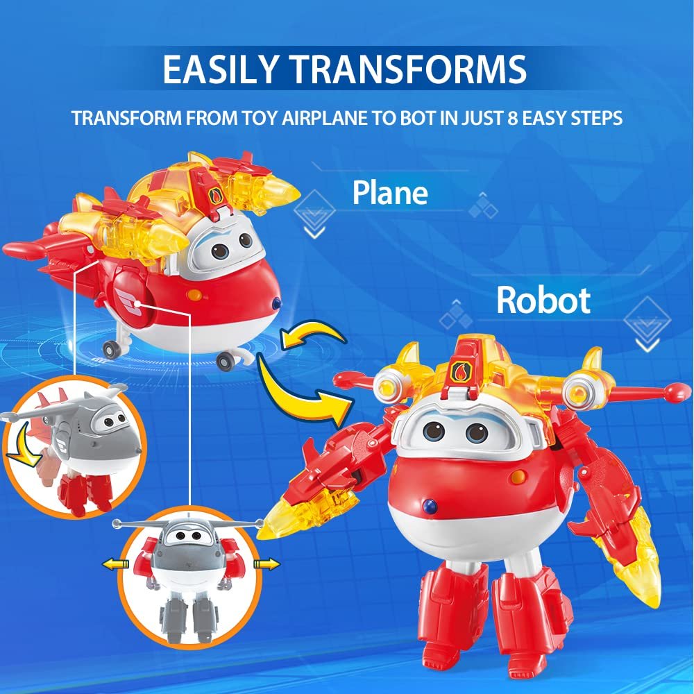 Трансформер Super Wings Iron Jet 12.7 см, красный, фото №4