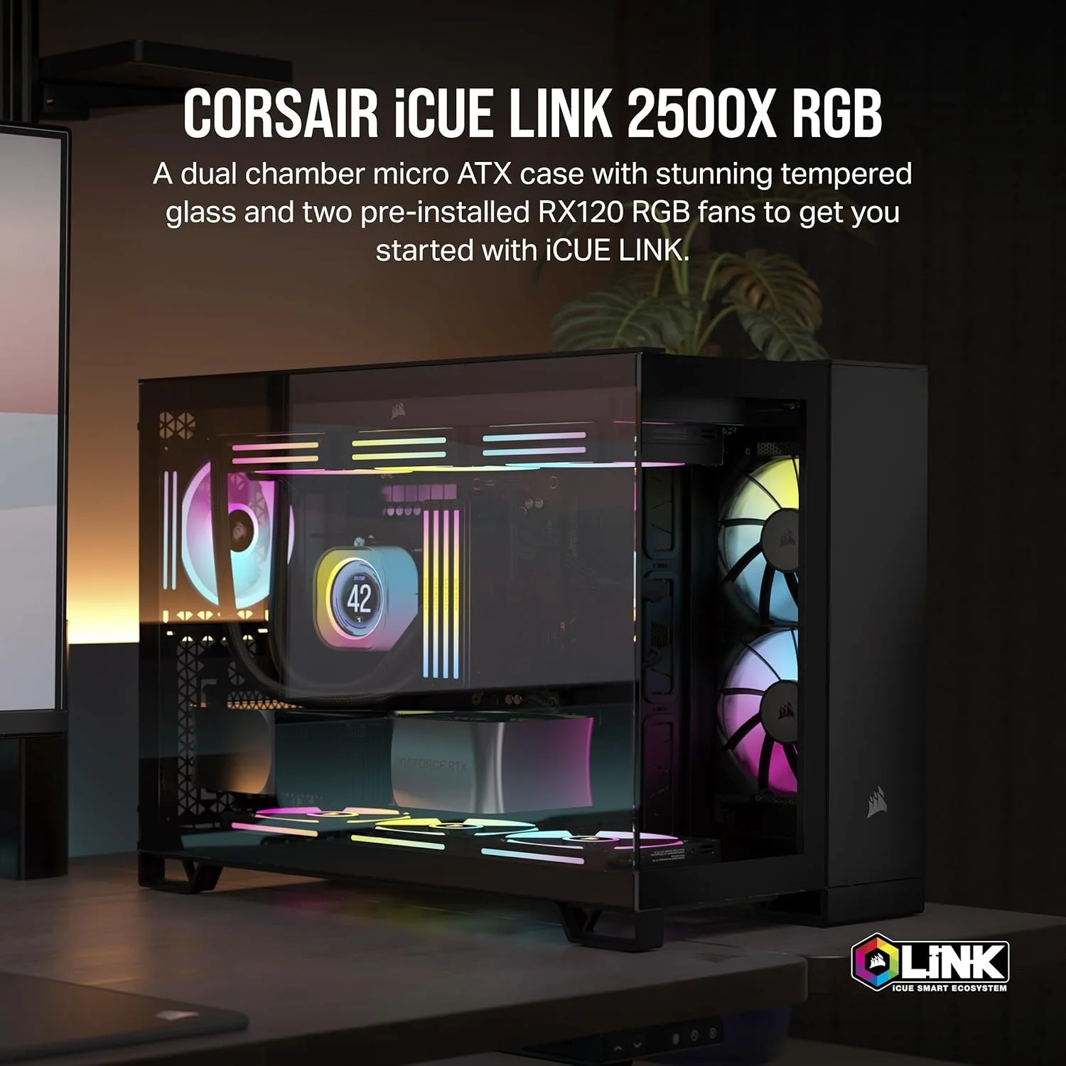 Корпус для ПК CORSAIR iCUE LINK 2500X / RGB / без ПЖ / Чорний, фото №2
