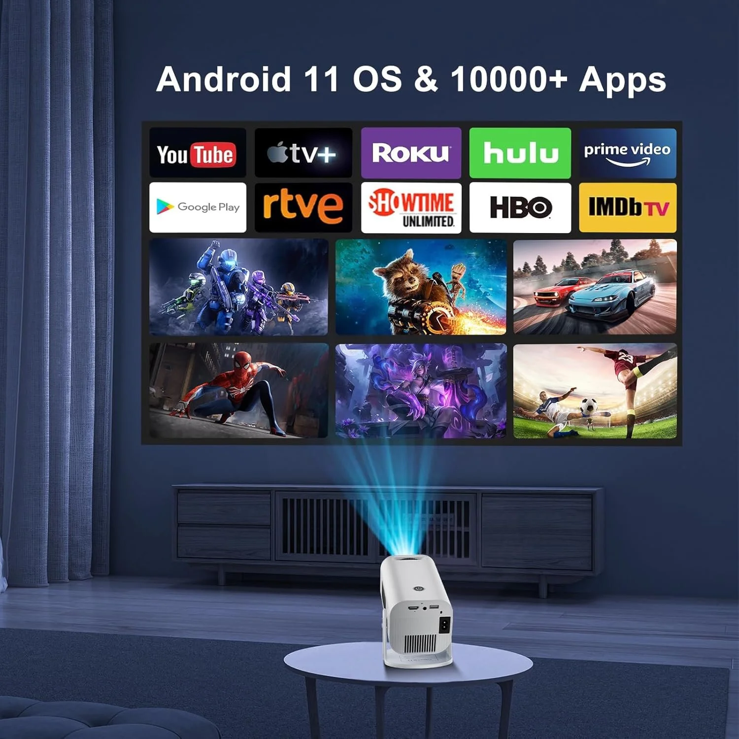 Проектор Eroshoo P330 Full HD WiFi Bluetooth Android 11, фото №6