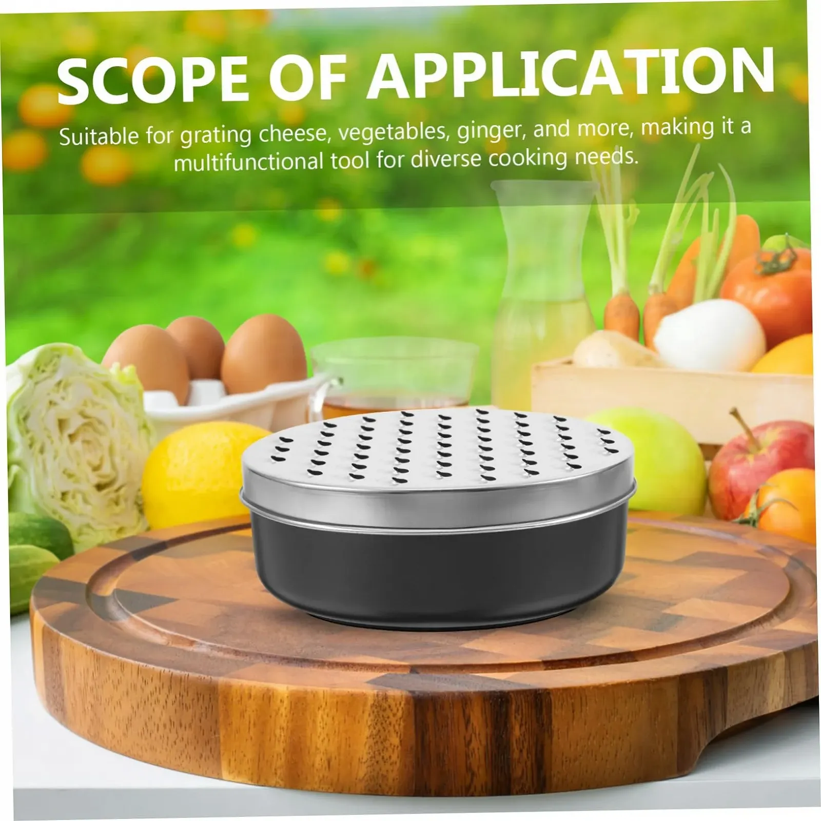 Ручна терка Овальна двостороння з контейнером для сиру, овочів, імбиру, інструмент для грубого натирання, фото №9