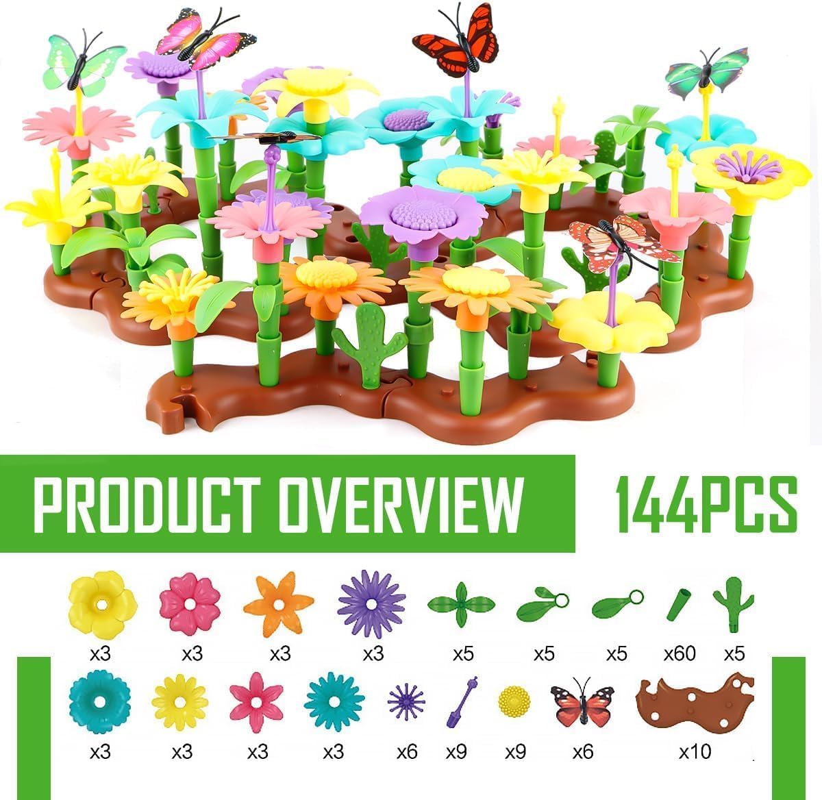 Игрушка Flowers Garden 144 Pieces Для девочек и мальчиков от 3 лет, фото №7