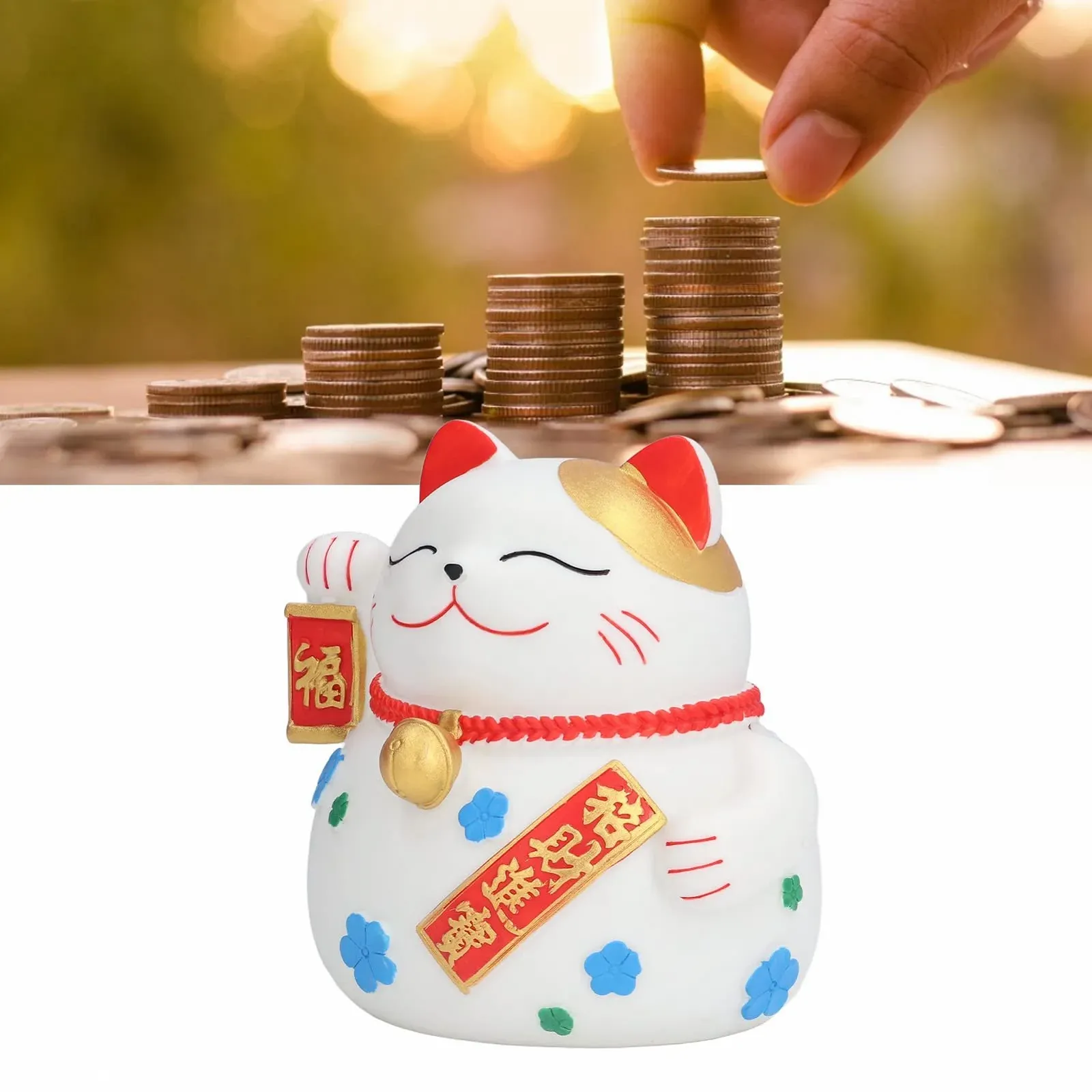 Копилка Lucky Cat большая PVC ручная роспись, фото №6