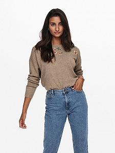 Пуловер ONLFIE LIFE L/S PULLOVER CC KNT 15232538-Camel ONLY S - Фото 1
