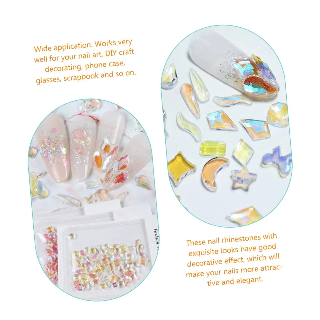 Украшение для ногтей Healvian Смола Aurora Маникюр Жемчуг Наклейки Самоцветы Акриловые Ногти Ювелирные изделия с Самоцветами Аксессуары для ногтей Стразы Декоративные украшения Кристалл, фото №8