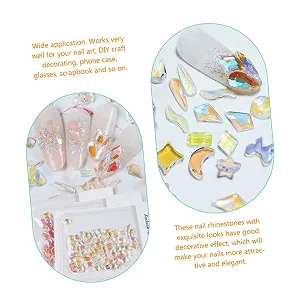 Стрази для нігтів Housoutil 3 пакетики смолисті плоскі для саморобного дизайну synthetic.ua - Фото 1