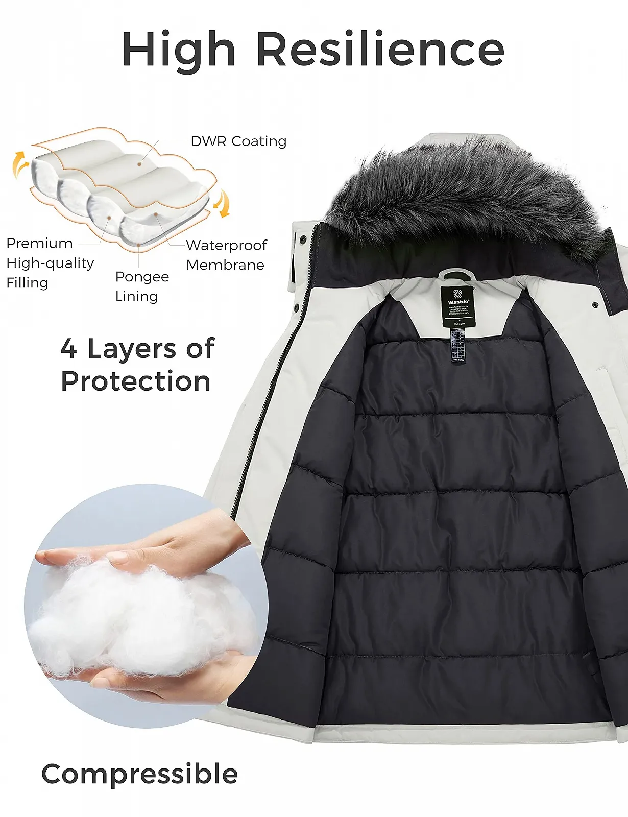 Пальто Wantdo Зимове Тепле Довге, фото №3