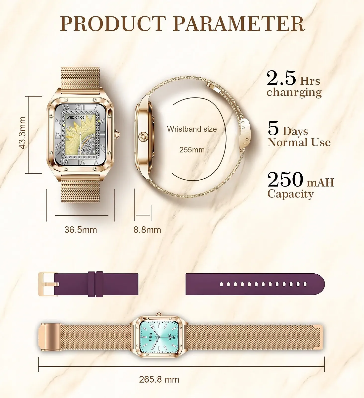Смарт-годинник жіночий Betatree 1.6 дюйми, фітнес-трекер, монітор серцевого ритму/SpO2/сну, 19 видів спорту, крокомір, секундомір, сумісний з Android iOS, фото №8 Смарт-годинник жіночий Betatree 1.6 дюйми, фітнес-трекер, монітор серцевого ритму/SpO2/сну, 19 видів спорту, крокомір, секундомір, сумісний з Android iOS, фото №8