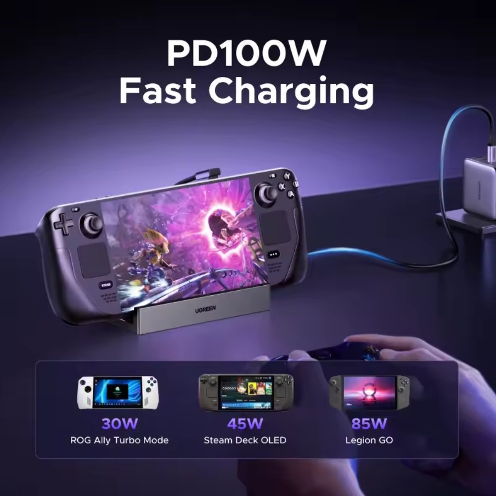 Док-станція Ugreen 9в1 CM800 100W Steam Deck, ROG Ally, Nintendo, X Legion, фото №8