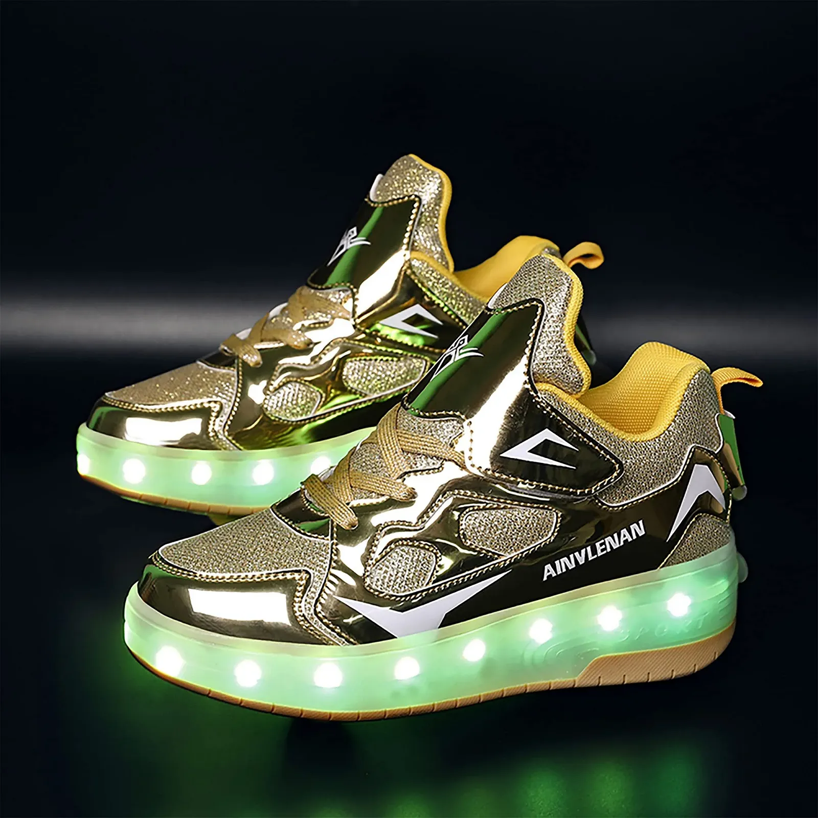 Кроссовки Скейт с LED подсветкой для мальчиков и девочек с колесами, автоматические выдвижные, комфортные, для спорта на открытом воздухе для детей, фото №6