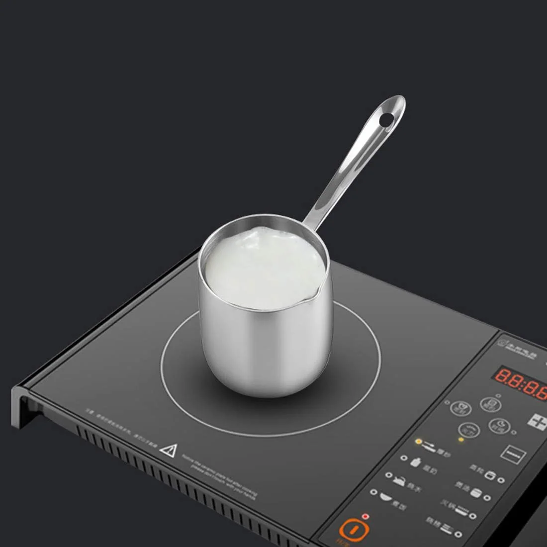 Турка з нержавіючої сталі для індукції 370 мл - Сучасна турецька кавоварка Cezve з 3-шаровою сталевою основою, фото №8