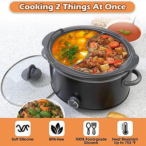 Разделитель для мультиварки ferater Силиконовый Вставка 6QT Овальный synthetic.ua - Фото 1