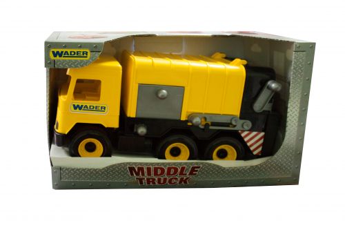 Мусоровоз Middle truck желтый [tsi41419-TSI], фото №1