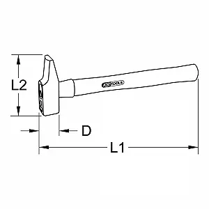 Слюсарний молоток KS Tools 142.1080 800 г Французька форма Рукоятка з ясена synthetic.ua - Фото 1