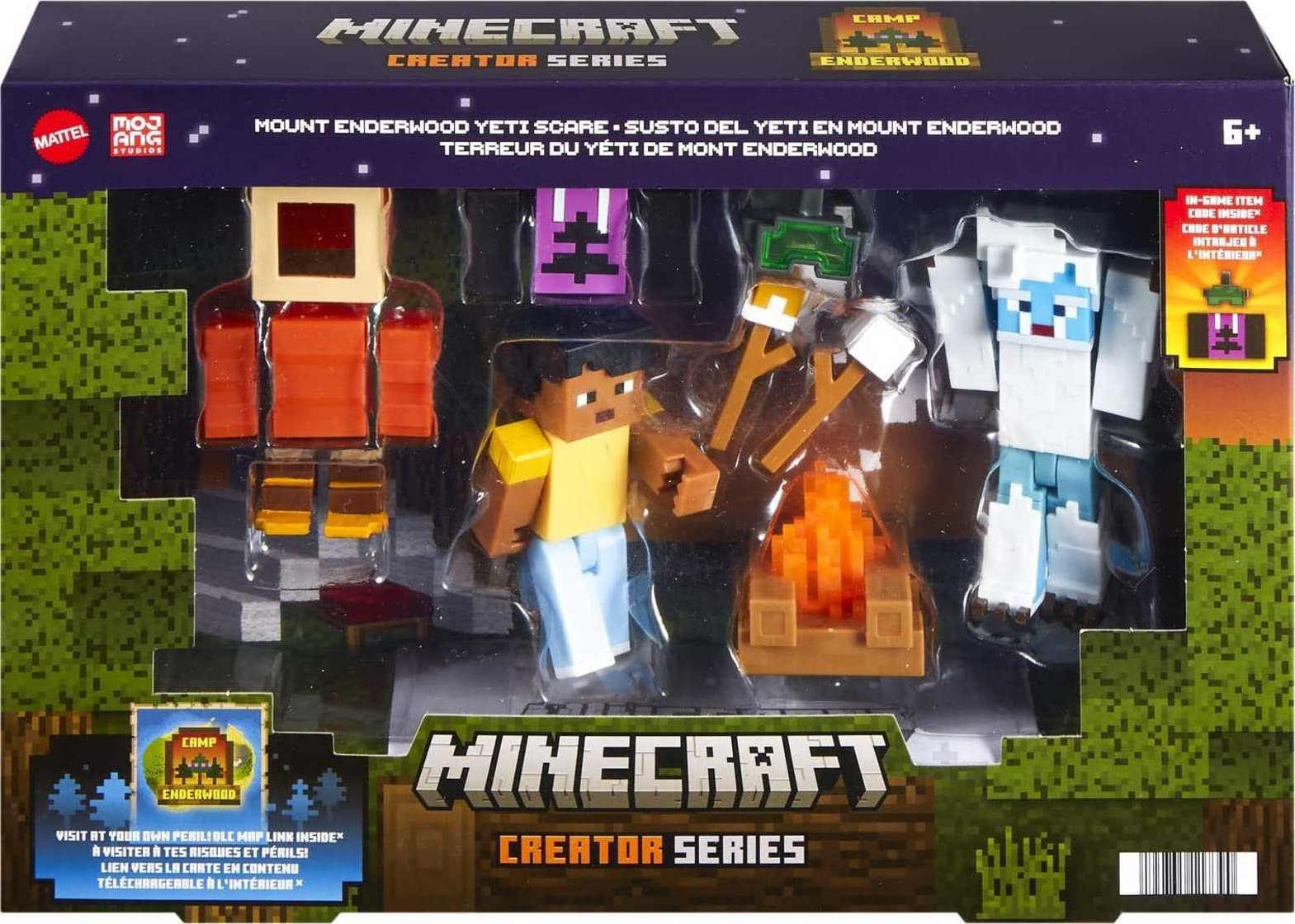 Ігровий набір Minecraft Creator Series Mount Enderwood Yeti-Schreck з 2 фігурками, 16 аксесуарами, багаттям і зефіром, фото №6
