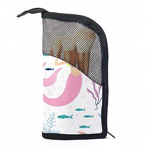 Набір пензлів для макіяжу з сумкою-органайзером Cute Mermaids Colourful Ocean, 12 шт., Colored-1221 - Фото 1