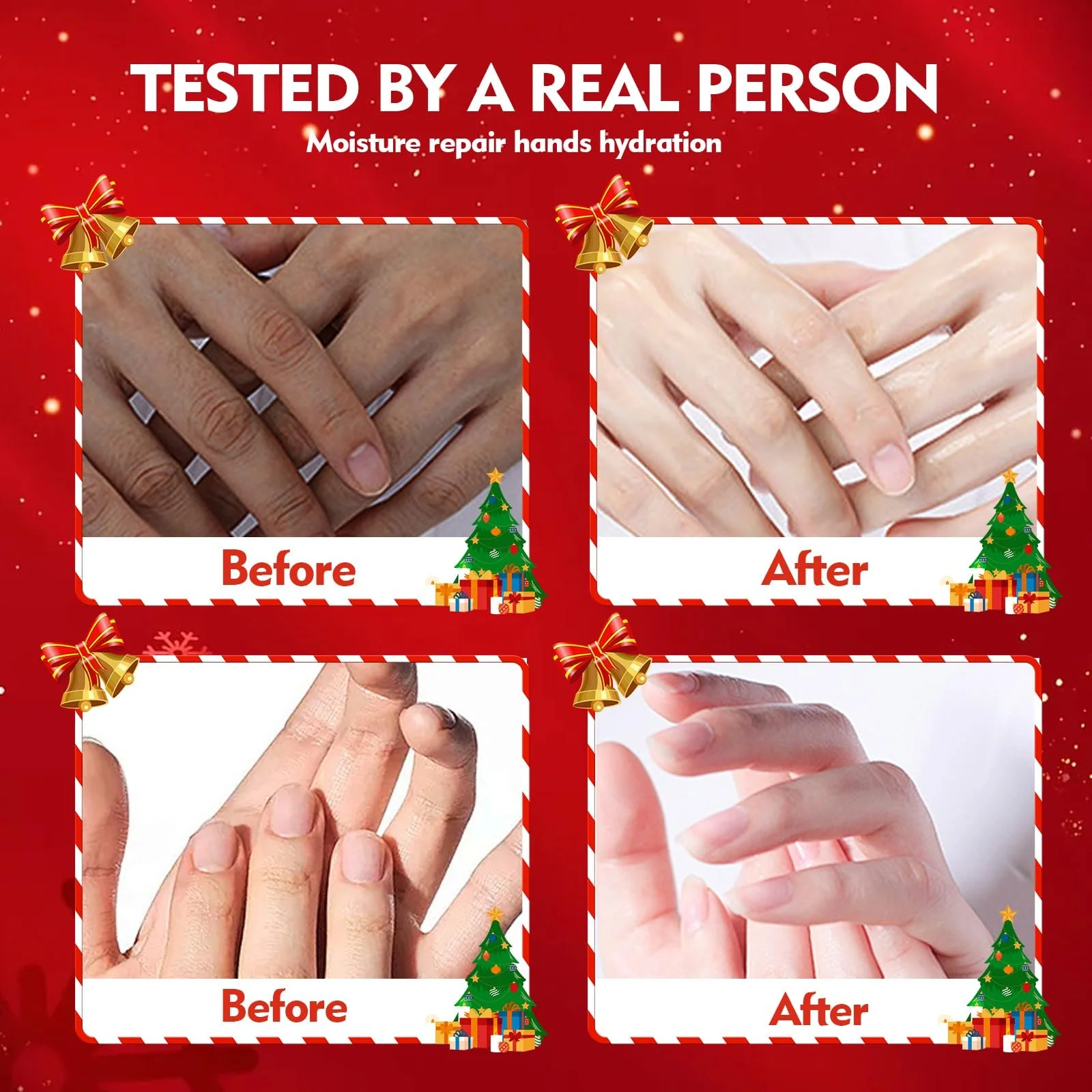 Набор рождественских кремов для рук, ежедневный увлажняющий крем для рук, для очень сухой кожи рук, подарок для семьи и друзей (5 x 30 г), фото №6