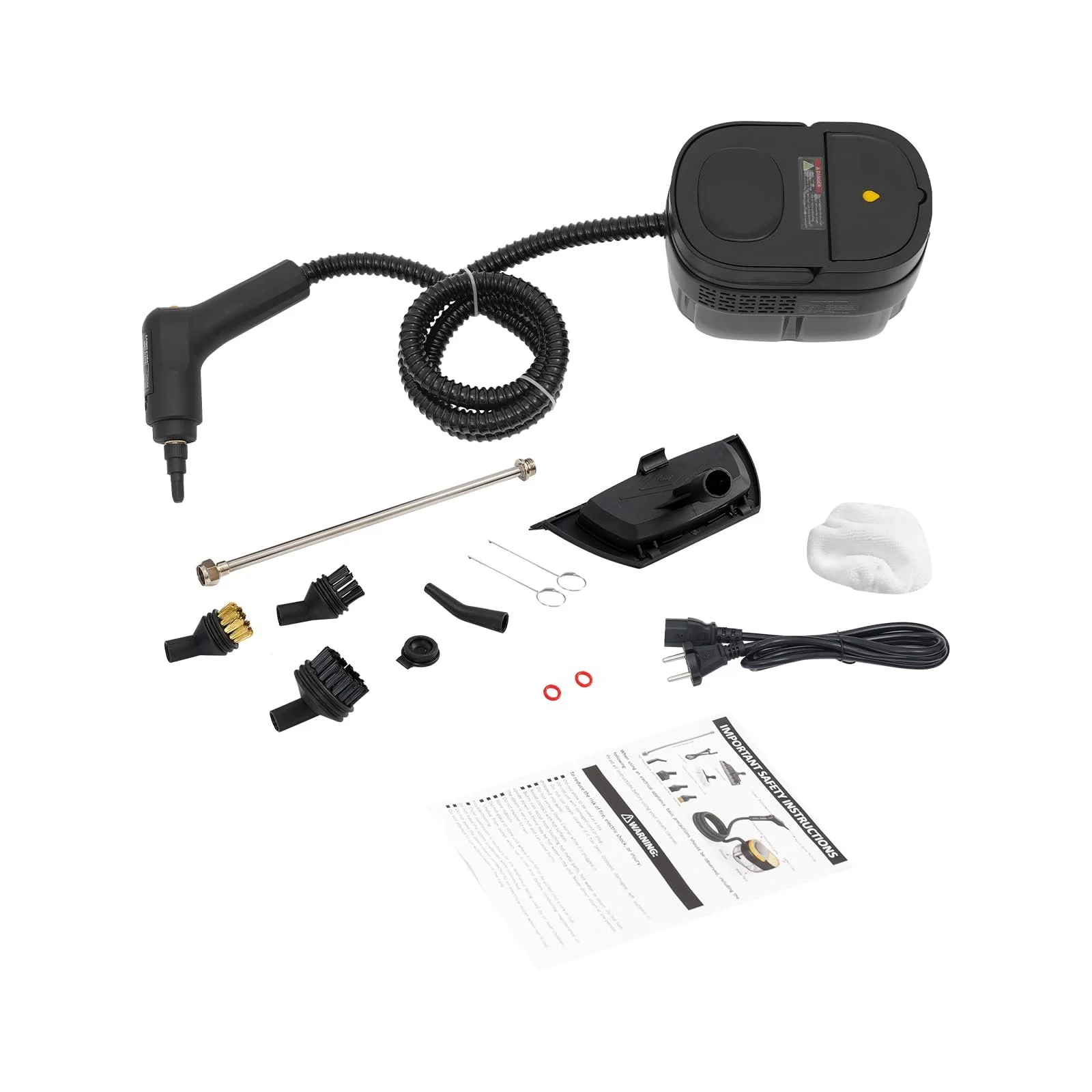 Пароочисник ручний 1500W 220V 3.0Bar Чорний, фото №1